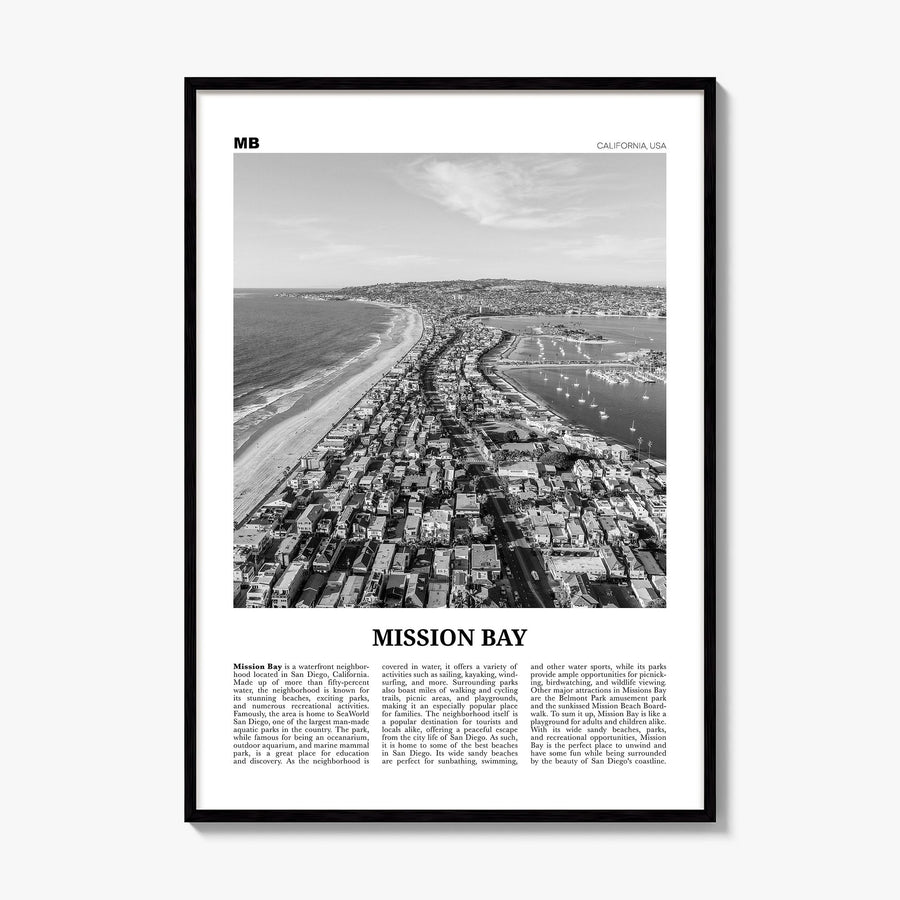 Mission Bay Newspaper Poster, framed poster mockup