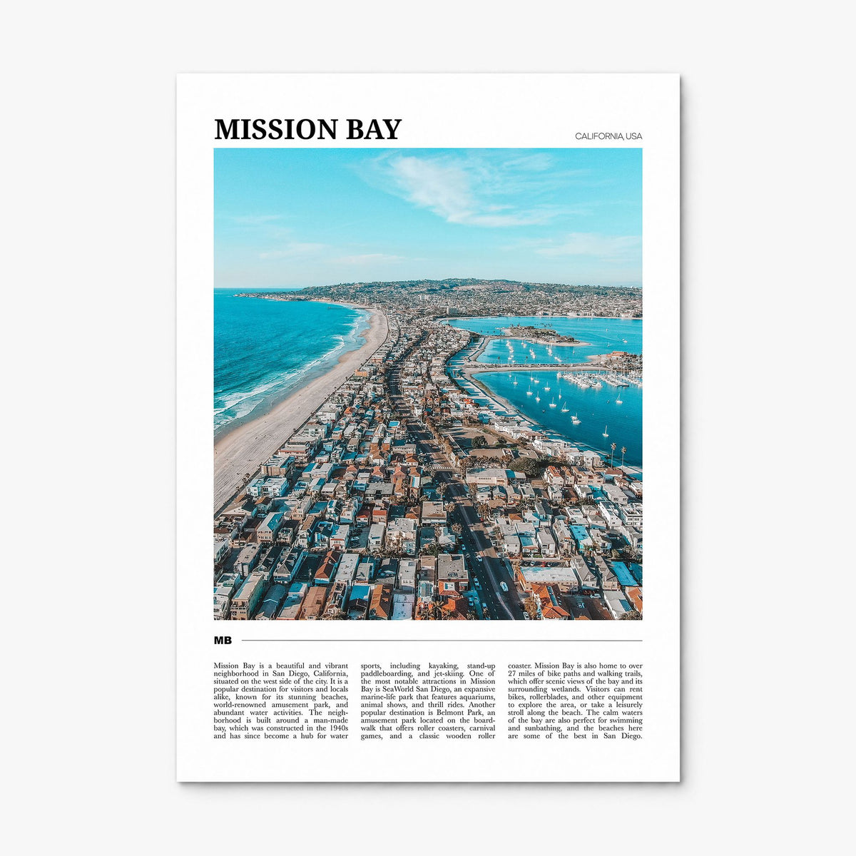 Mission Bay Travel Poster, print only (unframed)