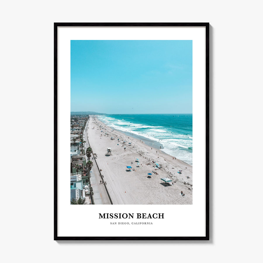 Mission Beach, San Diego Classic No 2 Poster, framed poster mockup