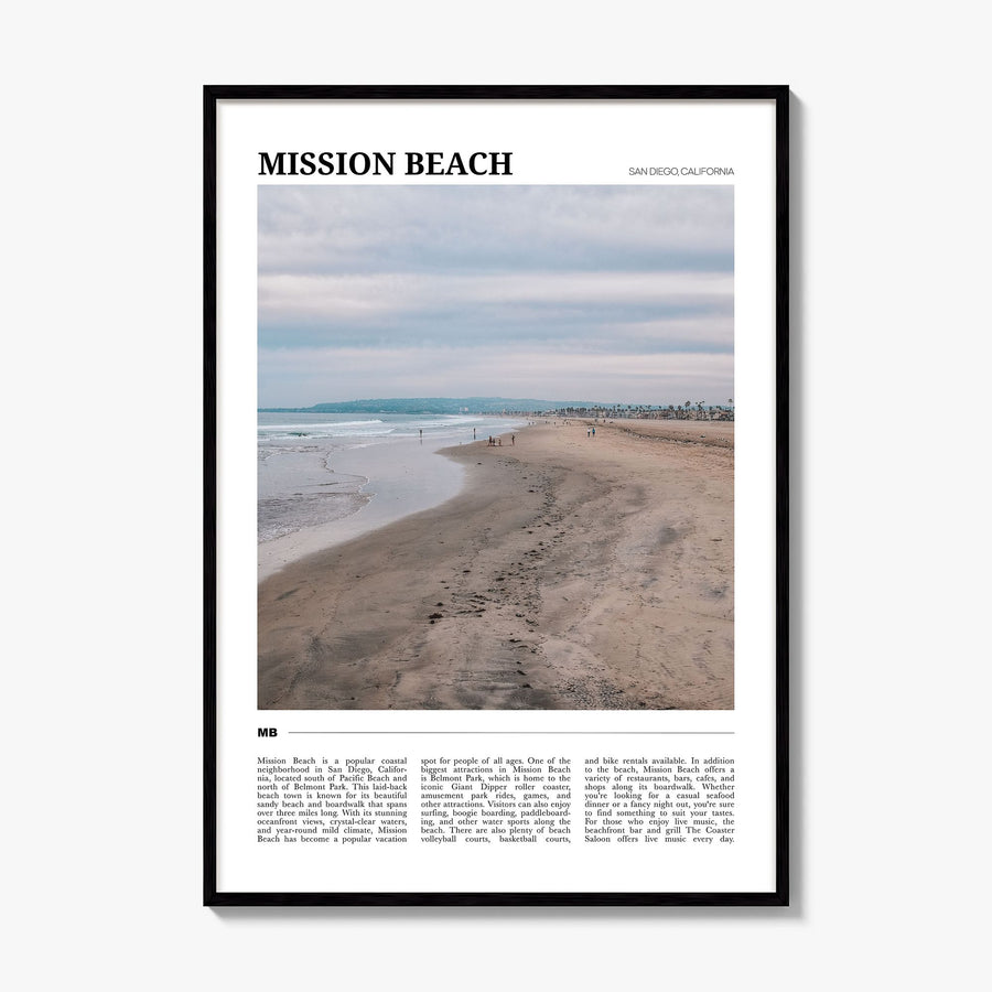 Mission Beach, San Diego Travel No 1 Poster, framed poster mockup