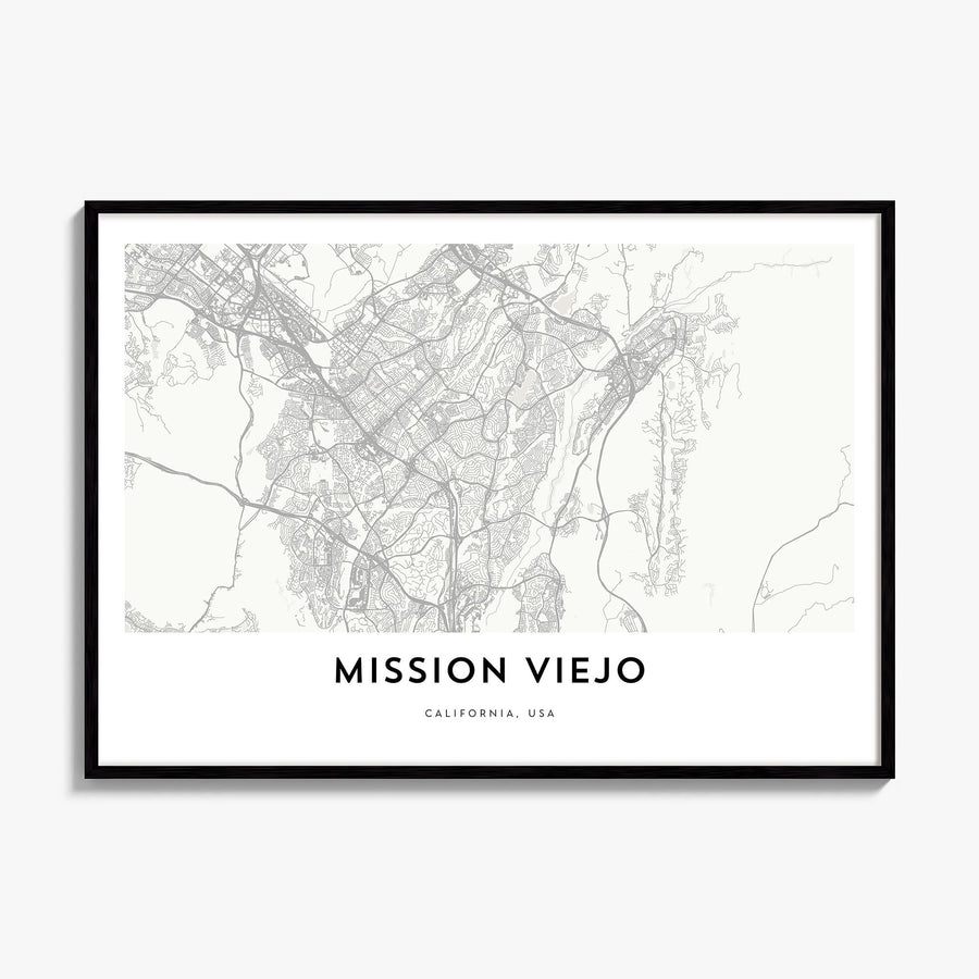Mission Viejo Map Poster, framed poster mockup