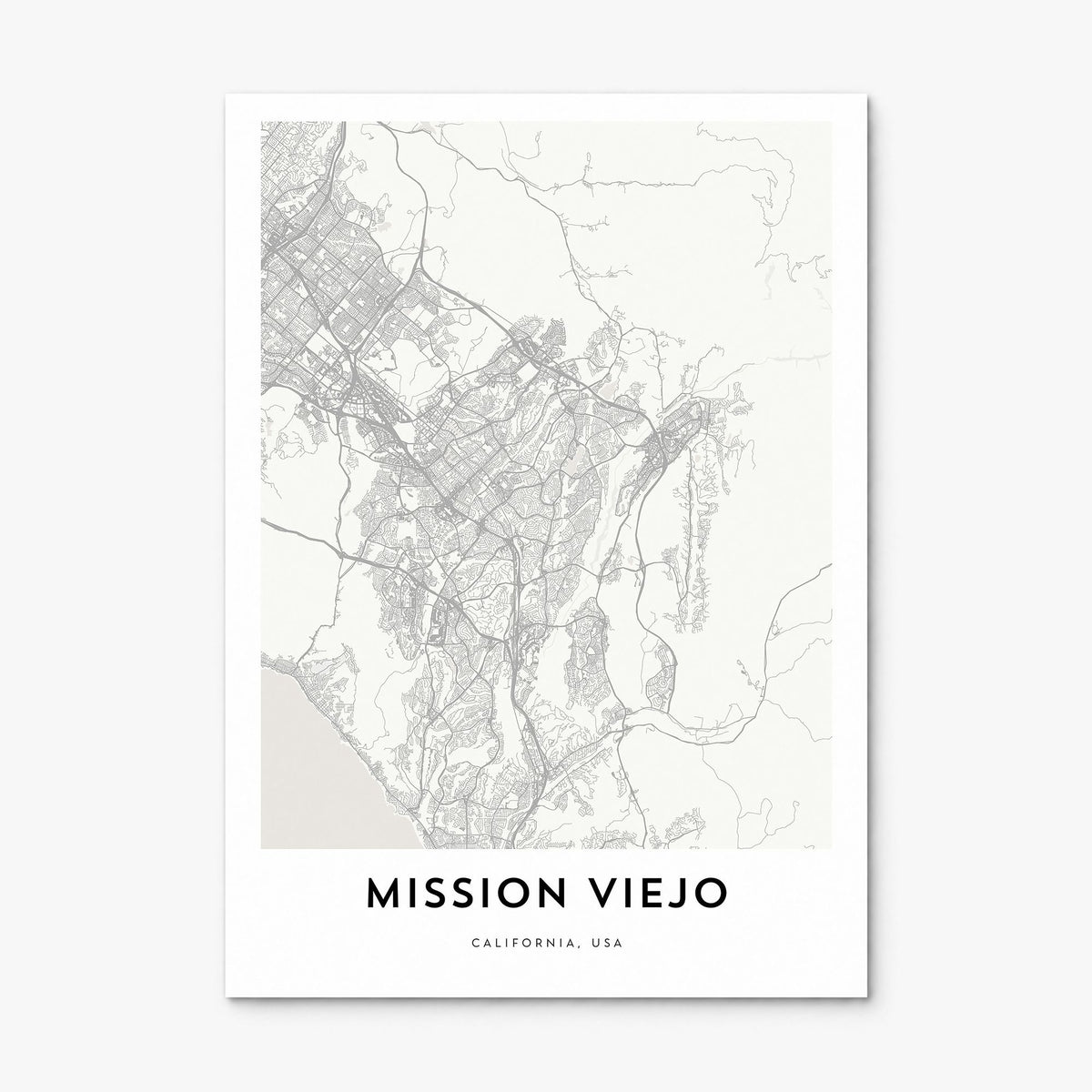 Mission Viejo Map Poster, print only (unframed)