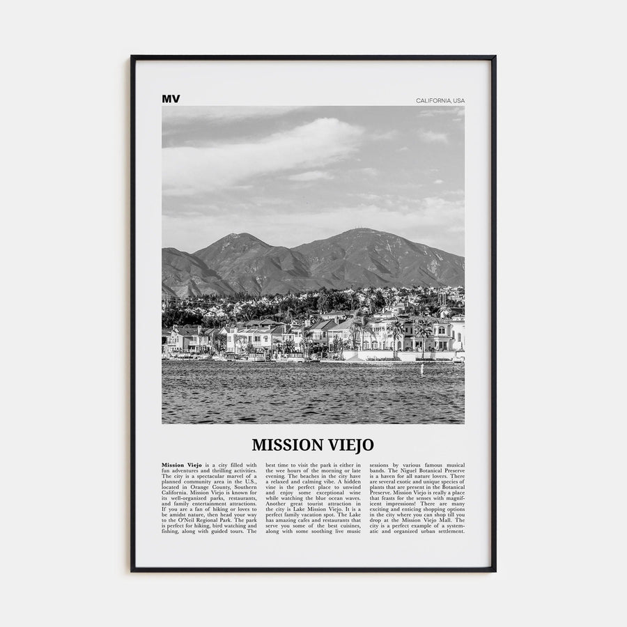 Mission Viejo Poster None / 8x12 in Nbourhood Travel B&W Poster