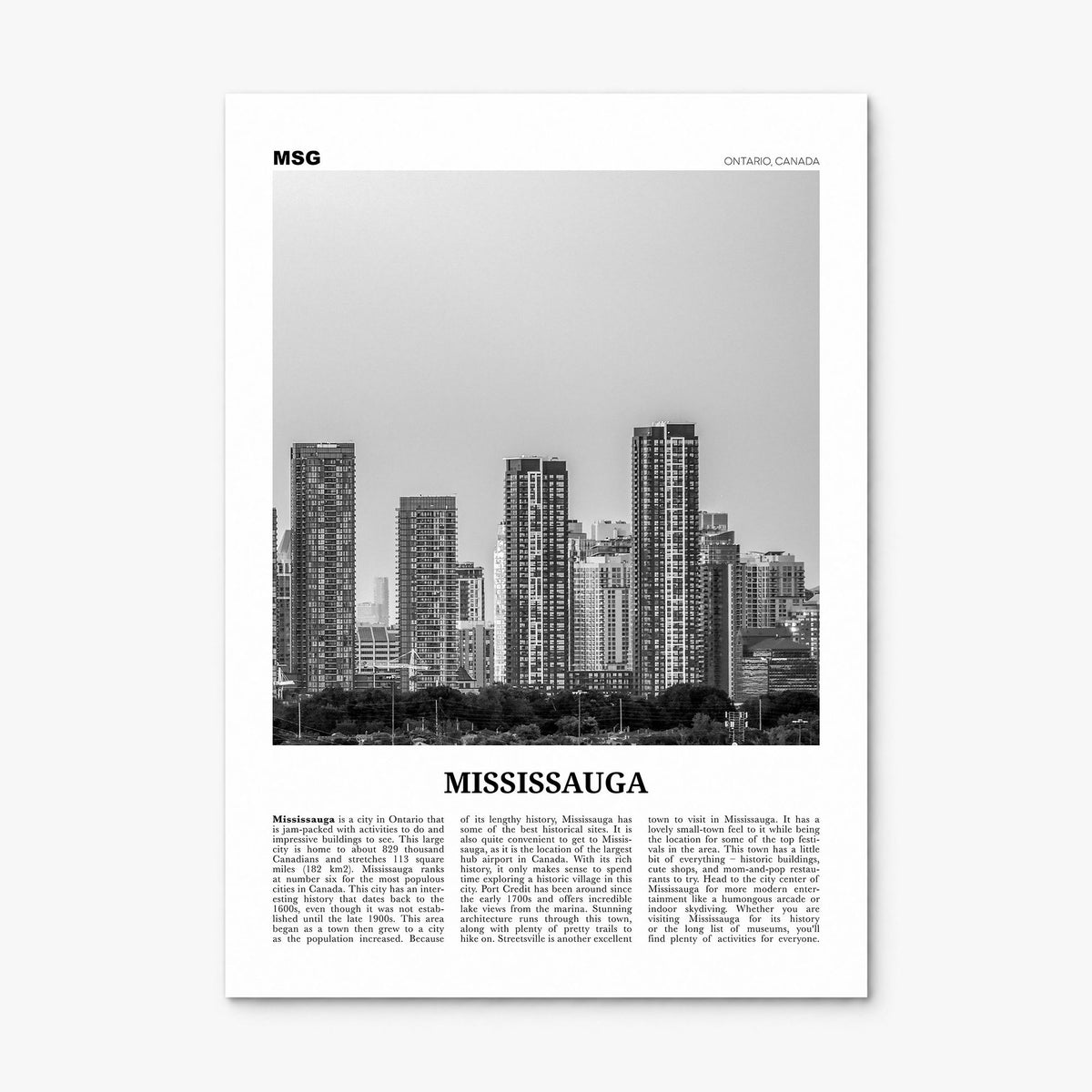 Mississauga Newspaper Poster, print only (unframed)