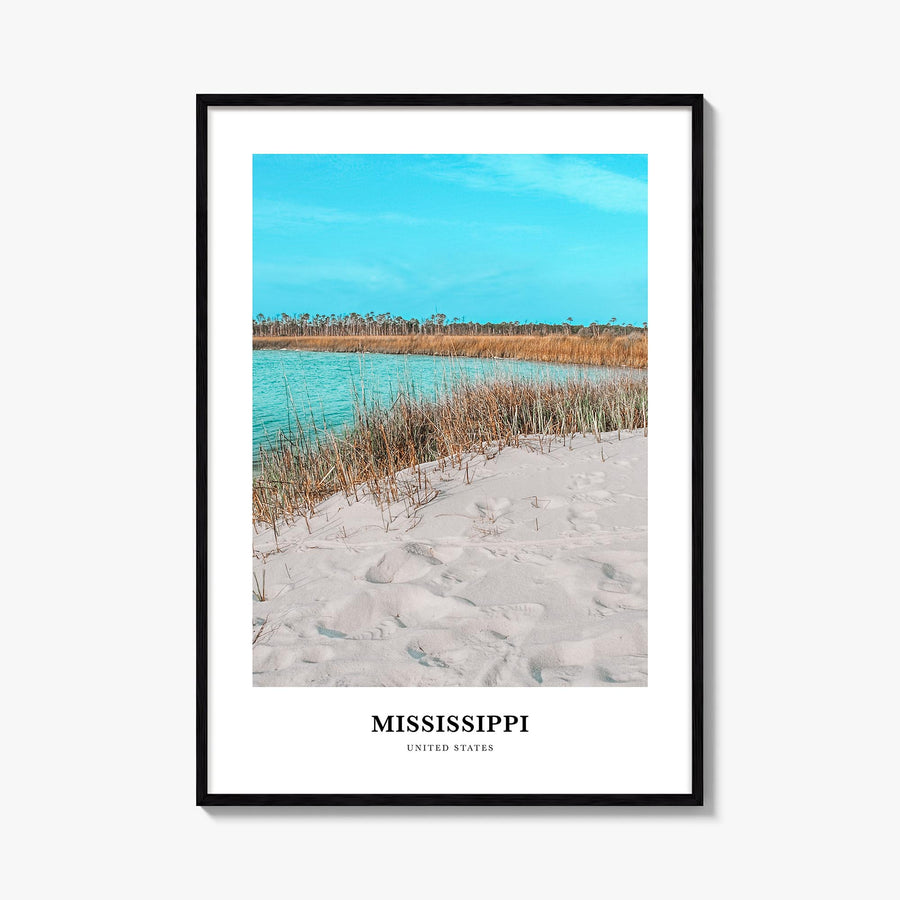 Mississippi no. 1 colorful classic poster of United States – vertical wall art, unframed print shown in interior mockup