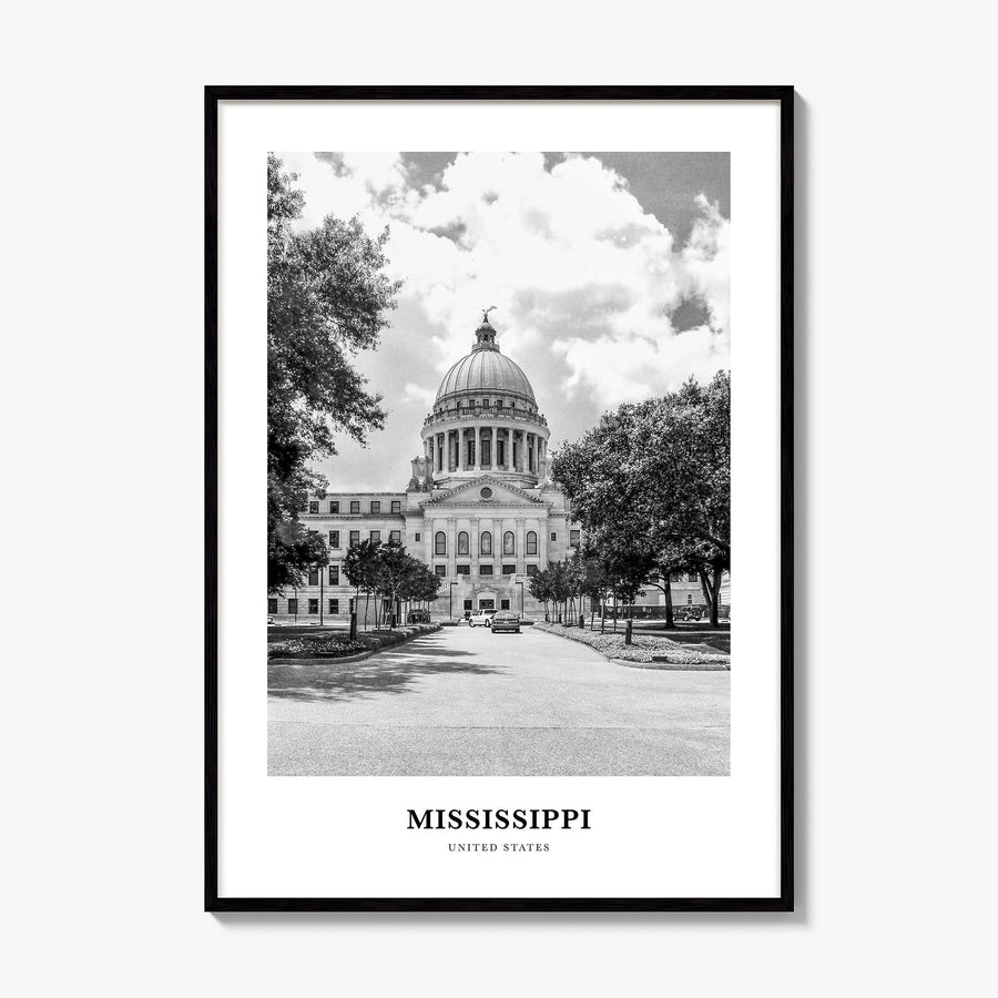 Mississippi Classic Poster, framed poster mockup