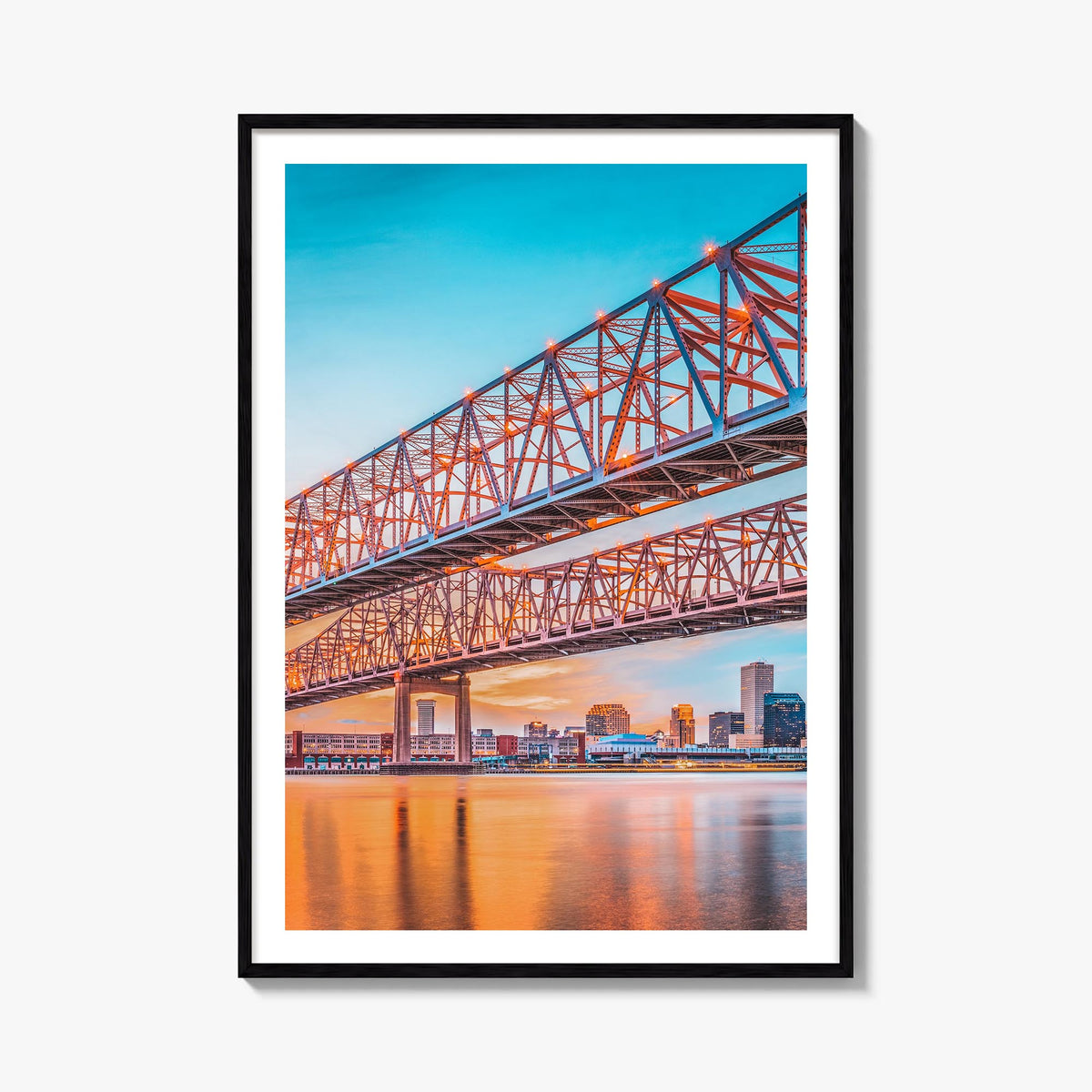 Mississippi River colorful photo poster of United States – vertical wall art, unframed print shown in interior mockup