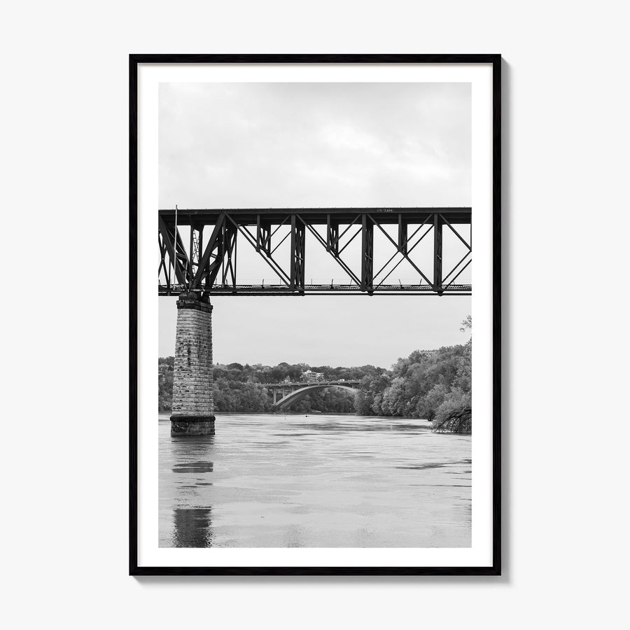 Mississippi River Photo Poster, framed poster mockup, white border