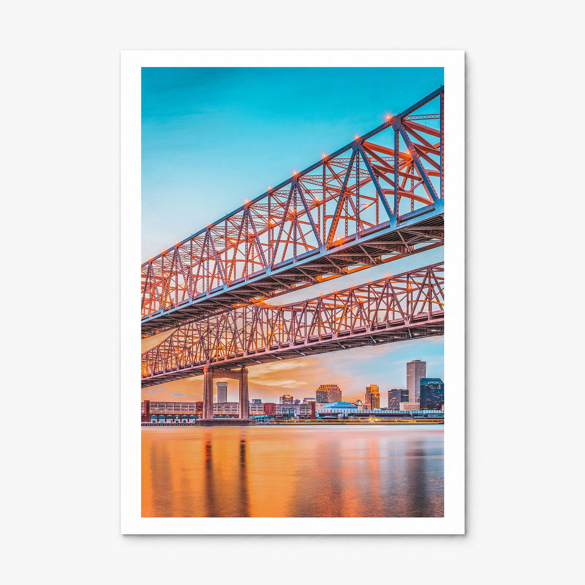 Mississippi River Photo Poster, print only (unframed), white border