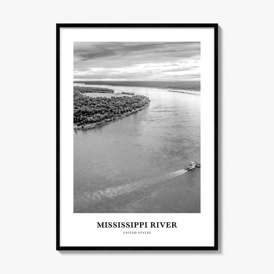 Mississippi River Classic Poster, framed poster mockup
