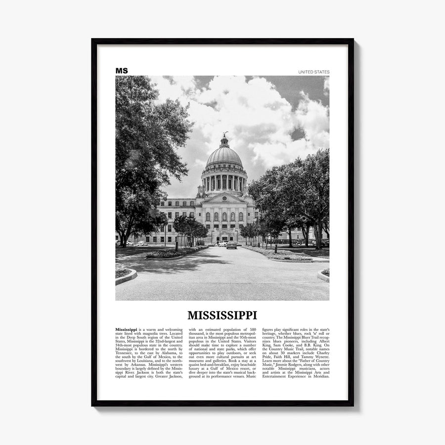 Mississippi Newspaper No 1 Poster, framed poster mockup