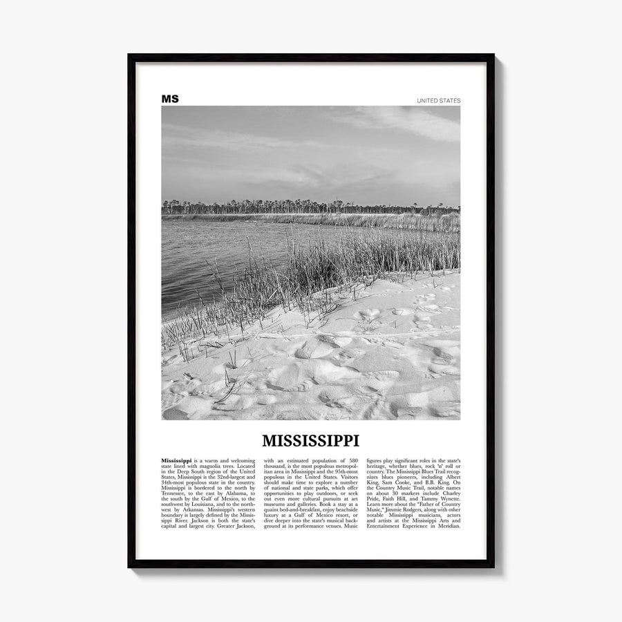 Mississippi Newspaper No 2 Poster, framed poster mockup