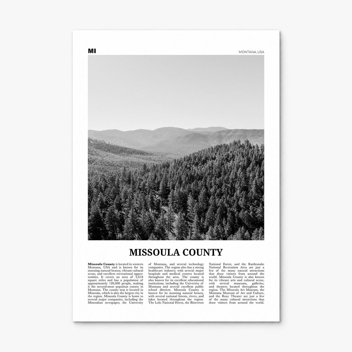 Missoula County Newspaper Poster, print only (unframed)