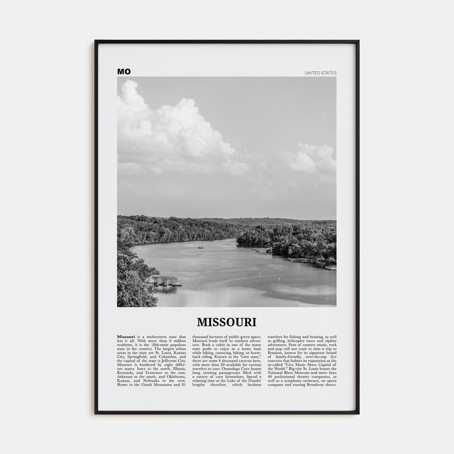 Missouri No 1 Poster None / 8x12 in Nbourhood Travel B&W Poster