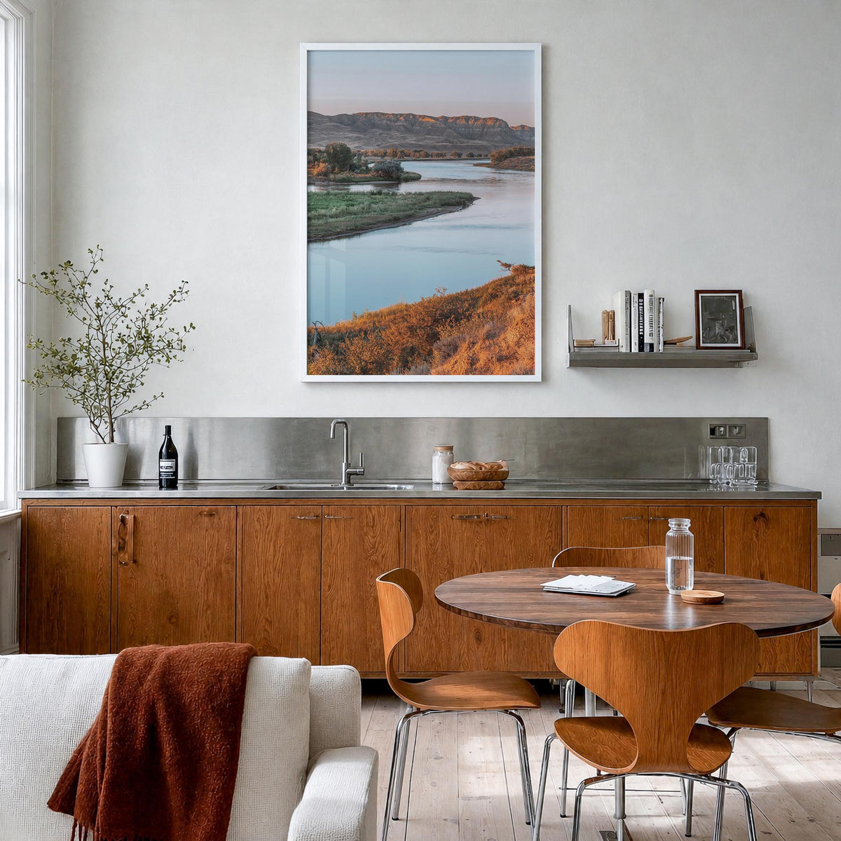 Missouri no. 2 colorful photo poster of United States – vertical wall art in white wood frame, hanging on wall