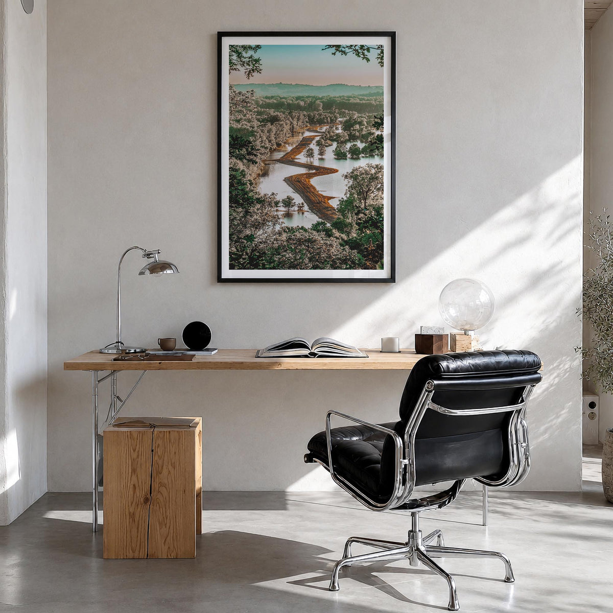 Missouri no. 3 colorful photo poster of United States – vertical wall art in black wood frame with white border, hanging on w