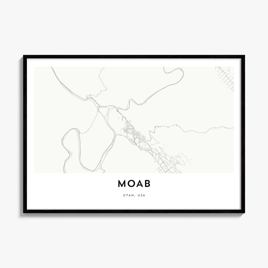 Moab Map Poster, framed poster mockup
