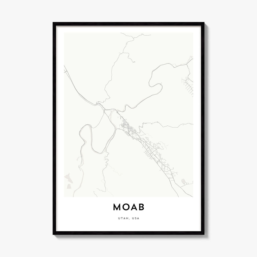 Moab Map Poster, framed poster mockup