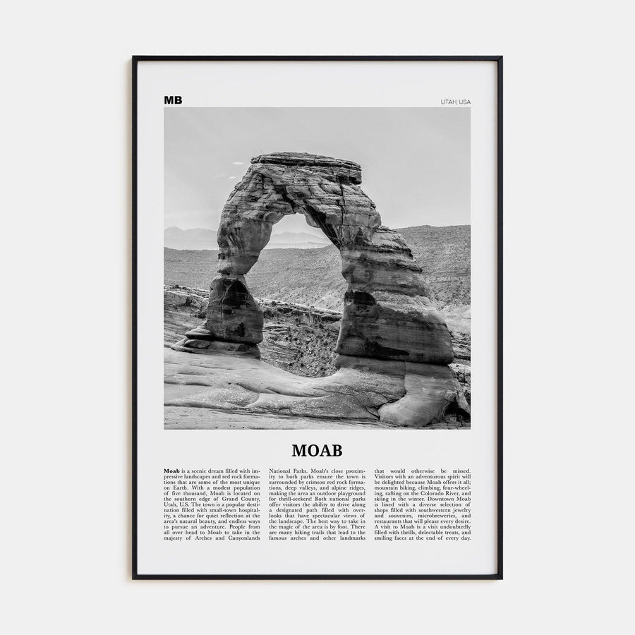 Moab Poster None / 8x12 in Nbourhood Travel B&W Poster