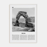 Moab Poster White Wood / 8x12 in Nbourhood Travel B&W Poster