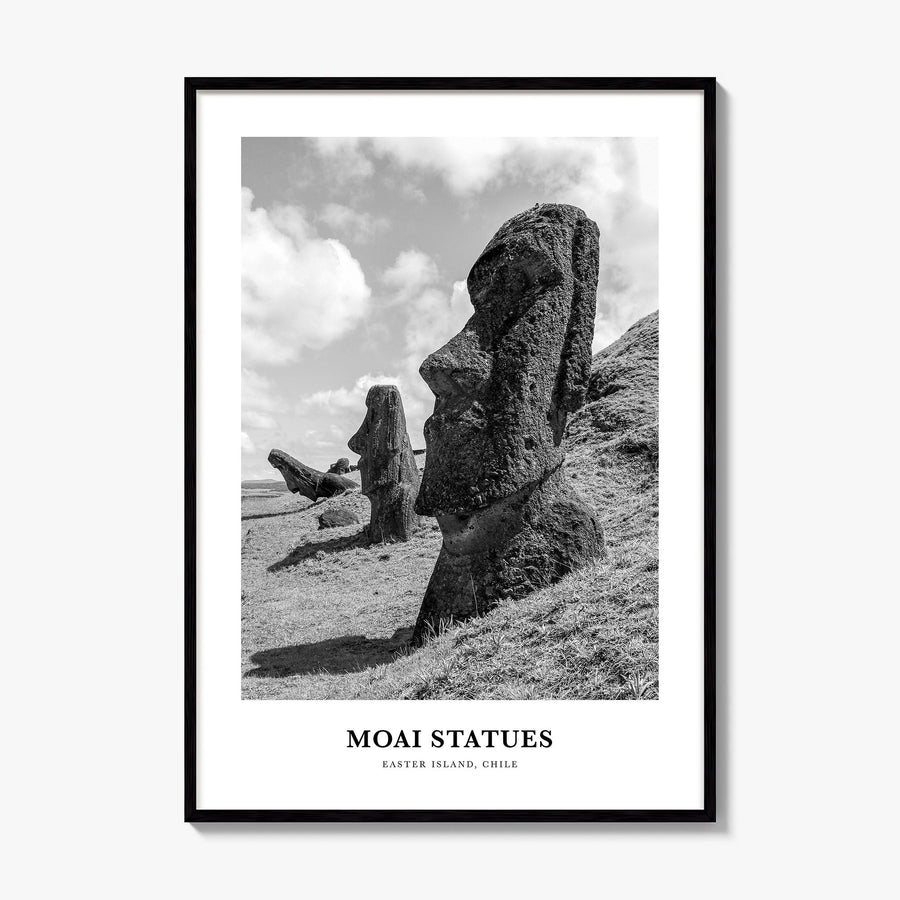 Moai Statues Classic Poster, framed poster mockup