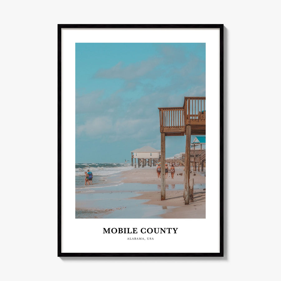 Mobile County Classic Poster, framed poster mockup