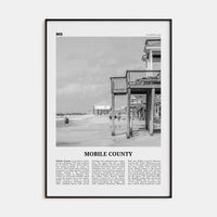 Mobile County Poster None / 8x12 in Nbourhood Travel B&W Poster