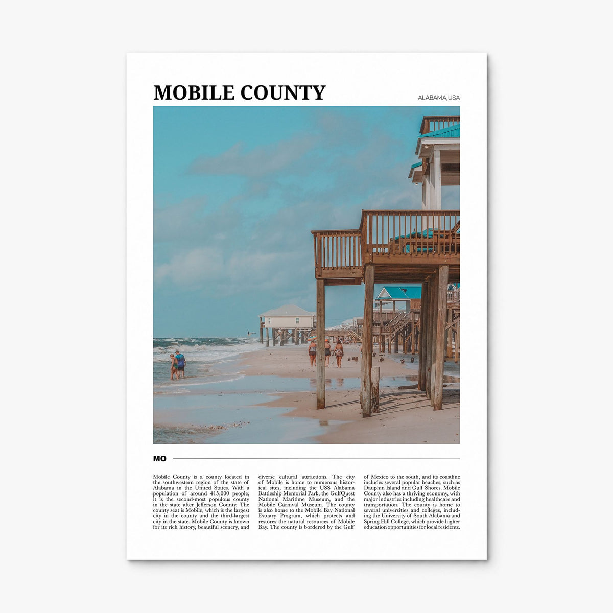 Mobile County Travel Poster, print only (unframed)
