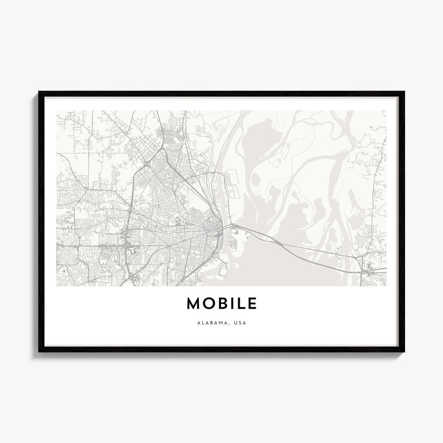 Mobile Map Poster, framed poster mockup