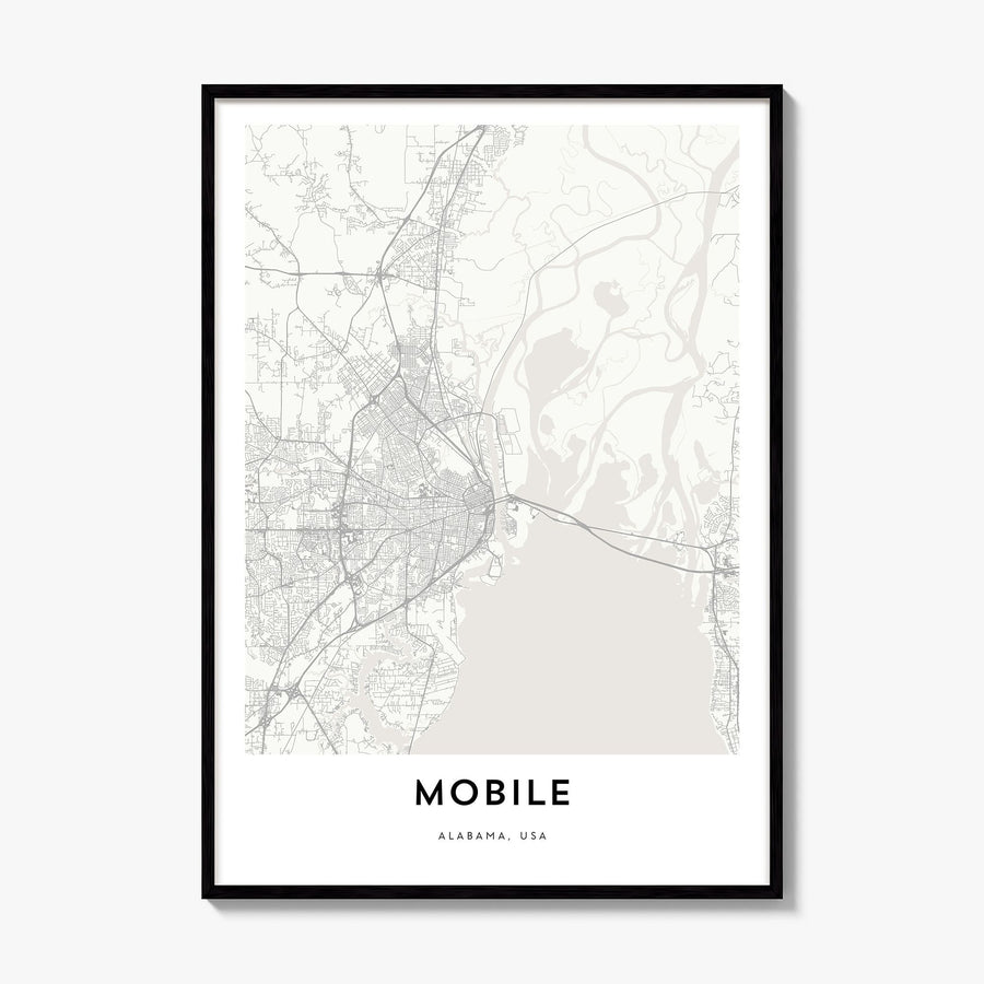 Mobile Map Poster, framed poster mockup