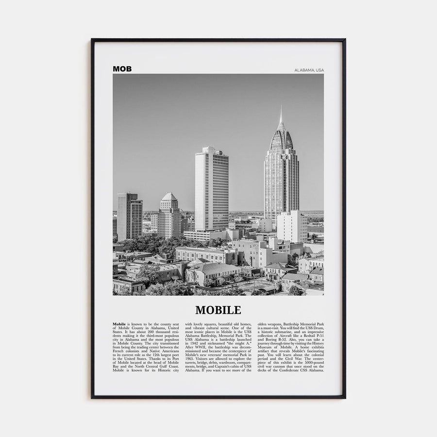 Mobile Poster None / 8x12 in Nbourhood Travel B&W Poster