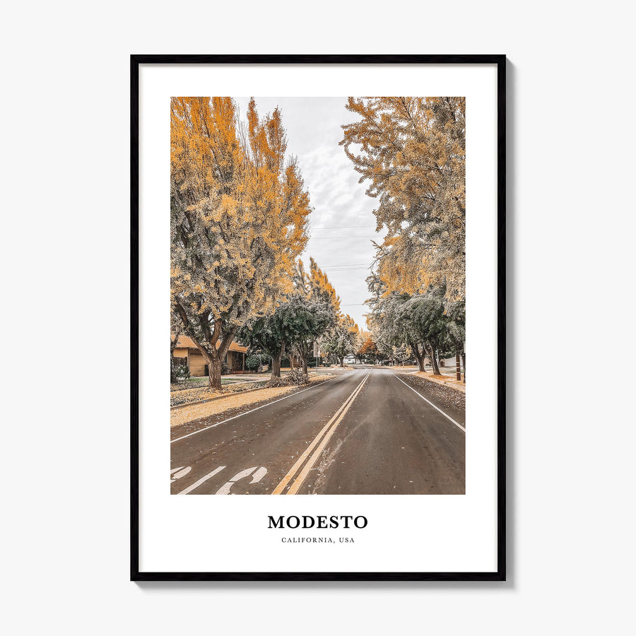 Modesto Classic Poster, framed poster mockup