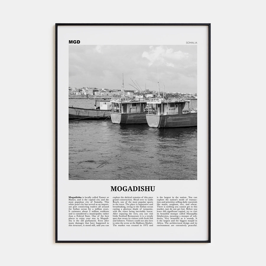 Mogadishu Poster None / 8x12 in Nbourhood Travel B&W Poster