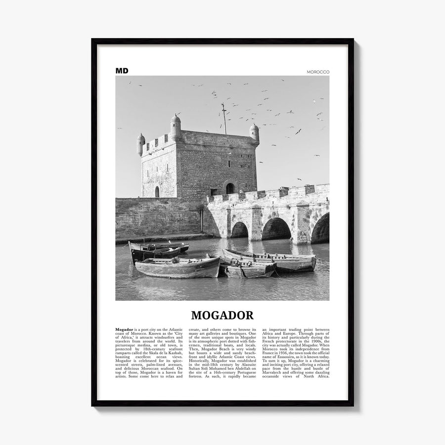 Mogador Newspaper Poster, framed poster mockup