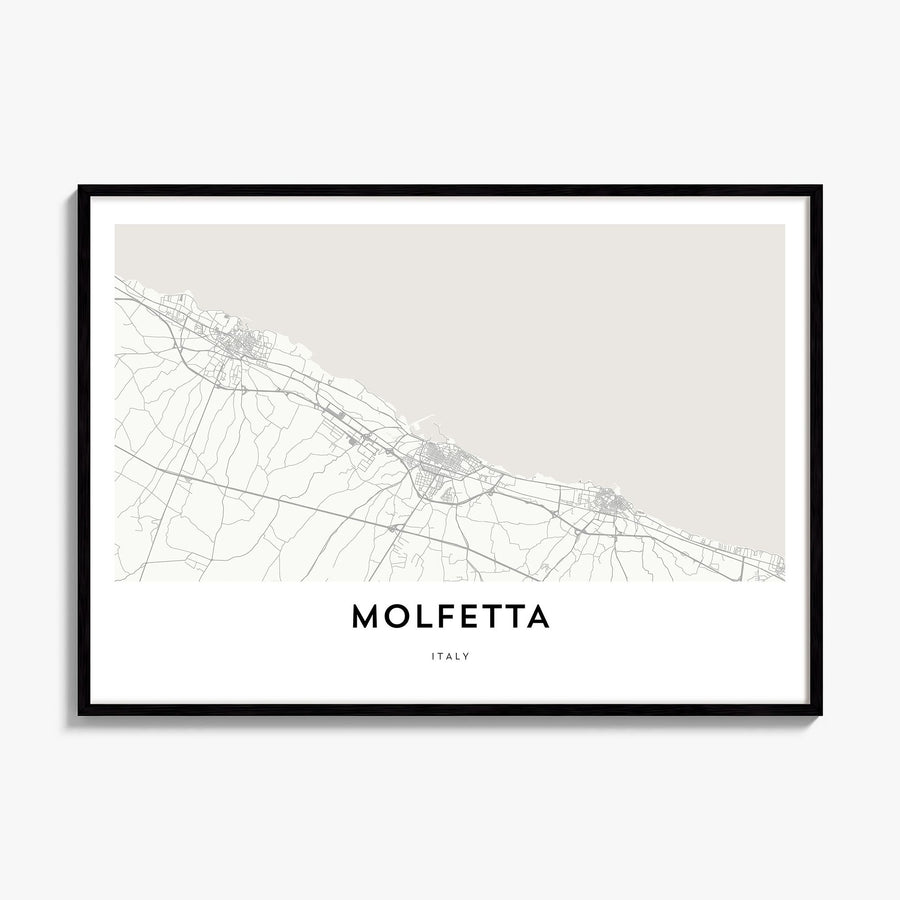 Molfetta Map Poster, framed poster mockup