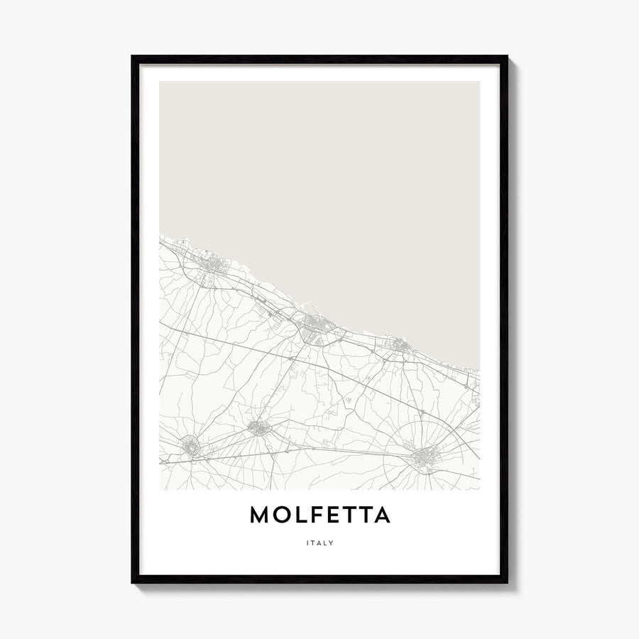 Molfetta Map Poster, framed poster mockup