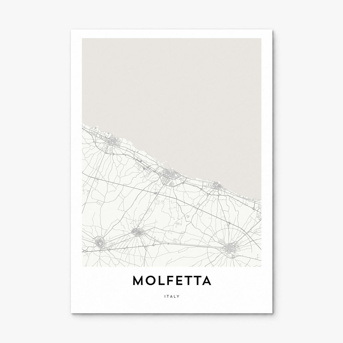 Molfetta Map Poster, print only (unframed)
