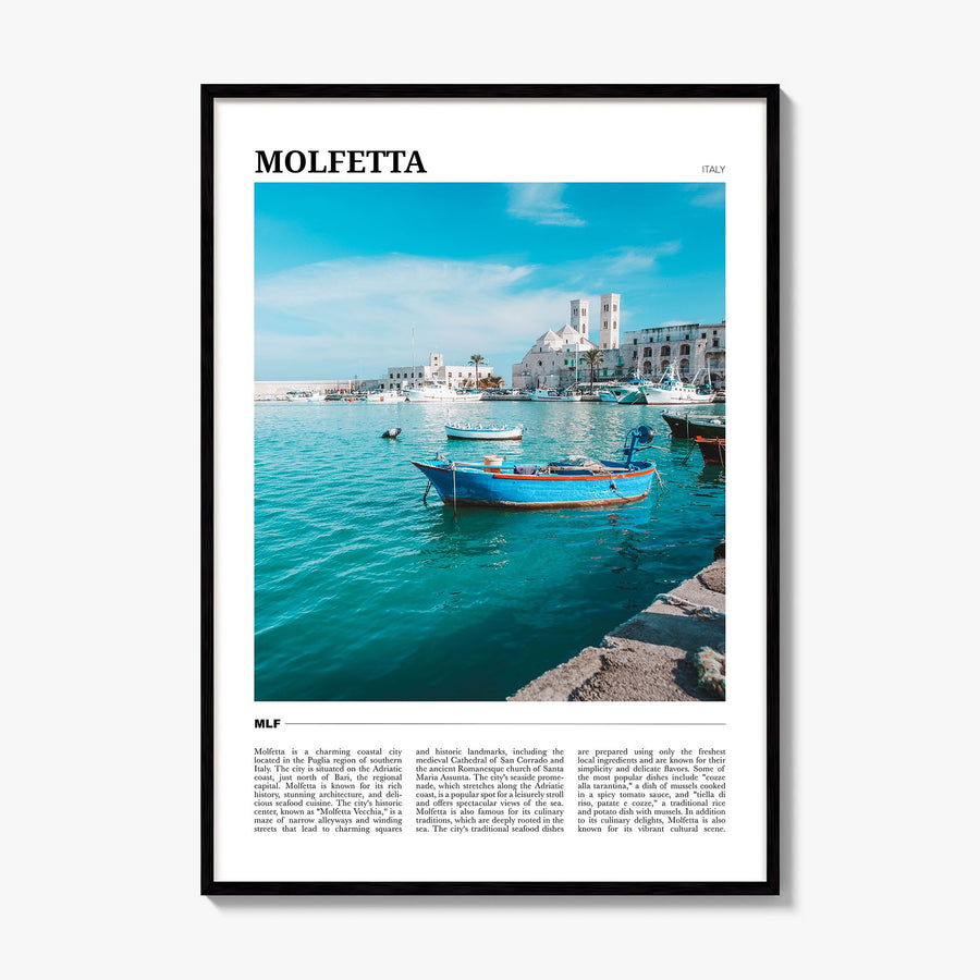 Molfetta Travel Poster, framed poster mockup