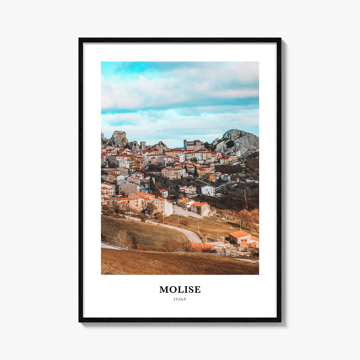 Molise colorful classic poster of Italy – vertical wall art, unframed print shown in interior mockup