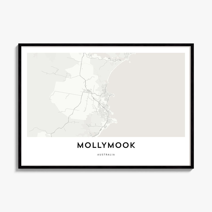 Mollymook Map Poster, framed poster mockup