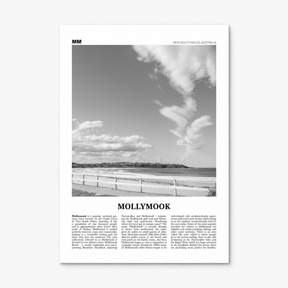 Mollymook Newspaper Poster, print only (unframed)