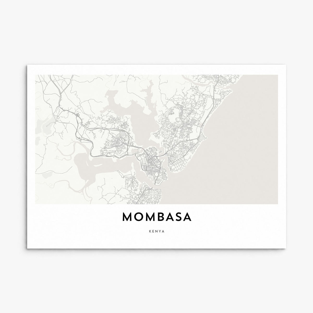 Mombasa Map Poster, print only (unframed)