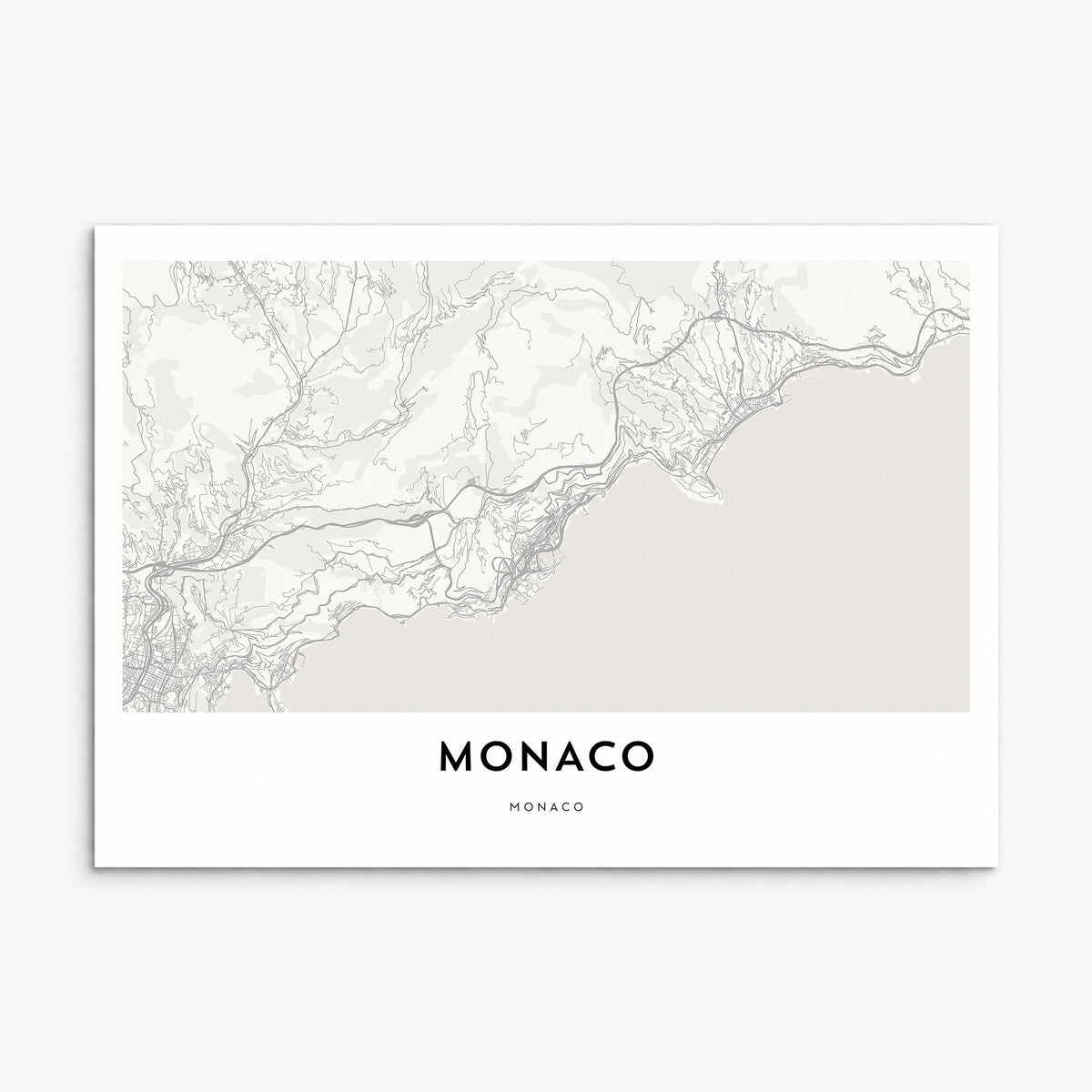 Monaco Map Poster, print only (unframed)