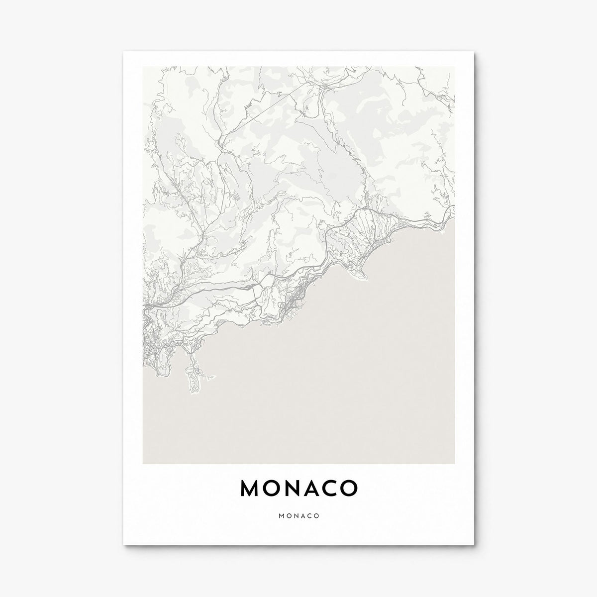 Monaco Map Poster, print only (unframed)