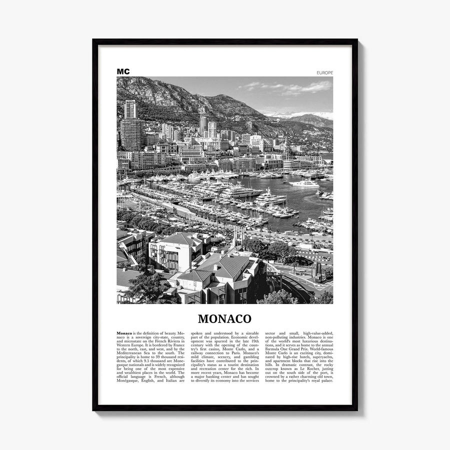 Monaco Newspaper Poster, framed poster mockup