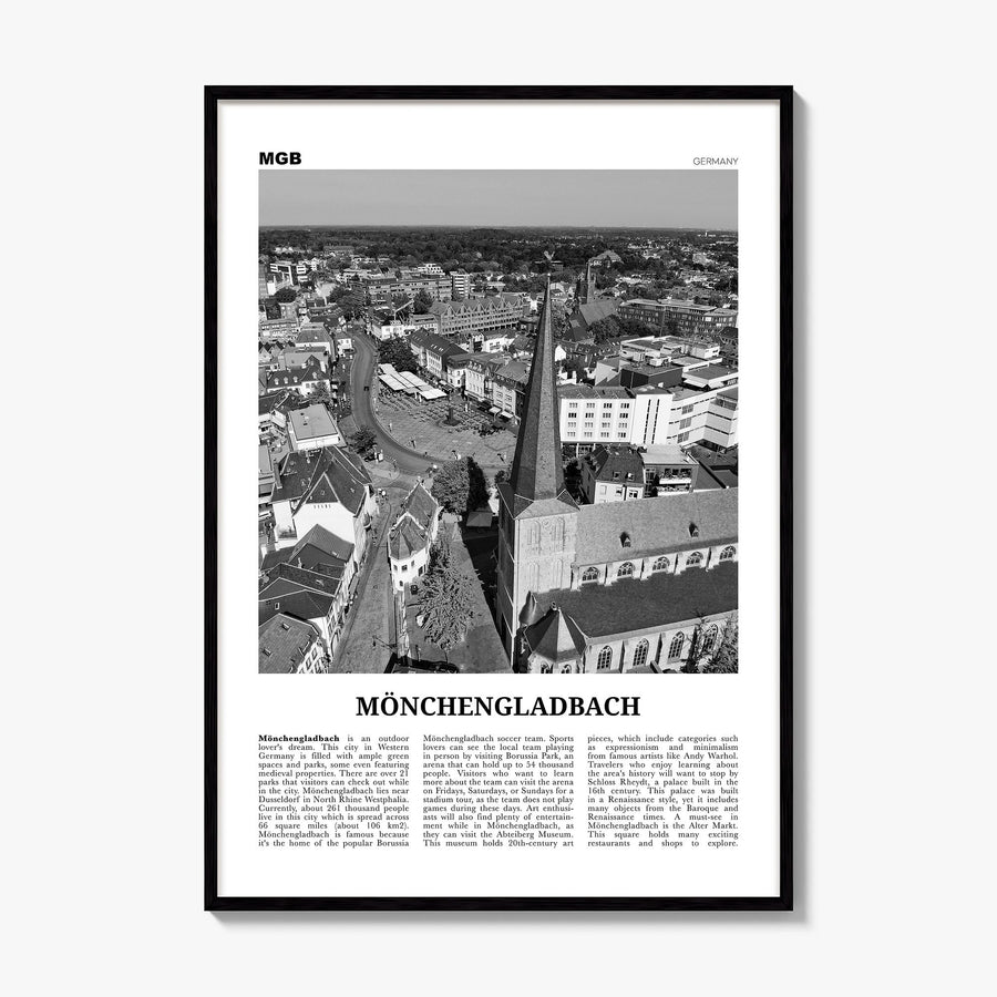 Mönchengladbach Newspaper Poster, framed poster mockup