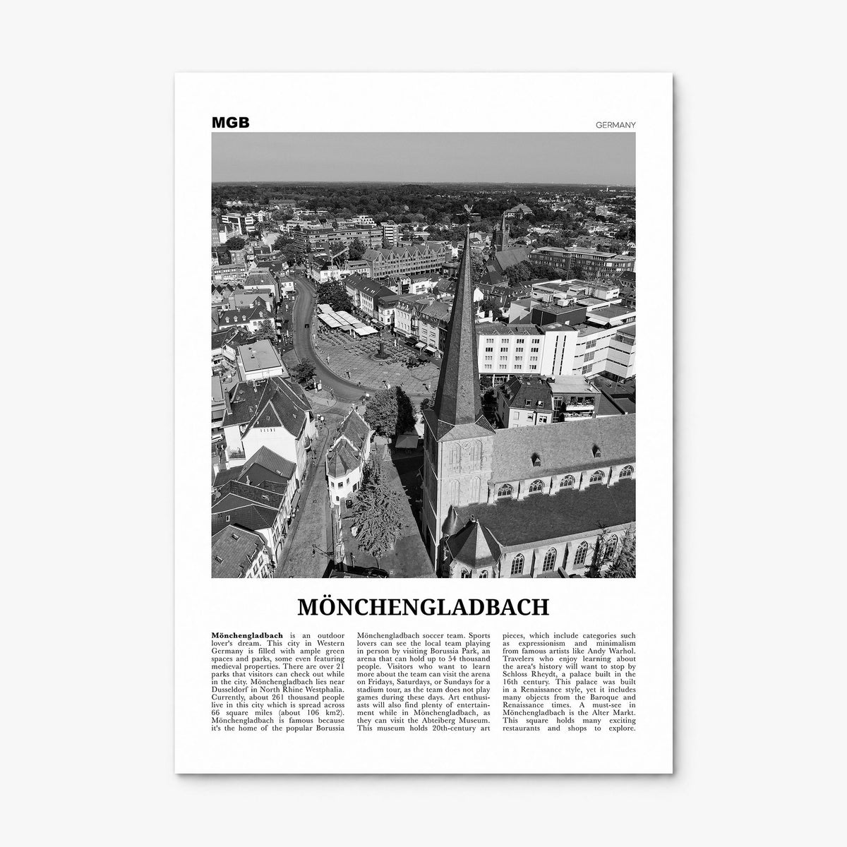 Mönchengladbach Newspaper Poster, print only (unframed)