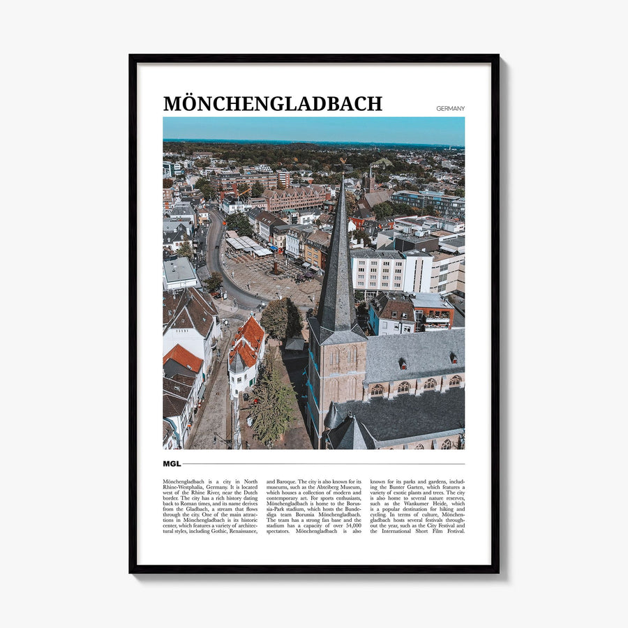 Mönchengladbach Travel Poster, framed poster mockup