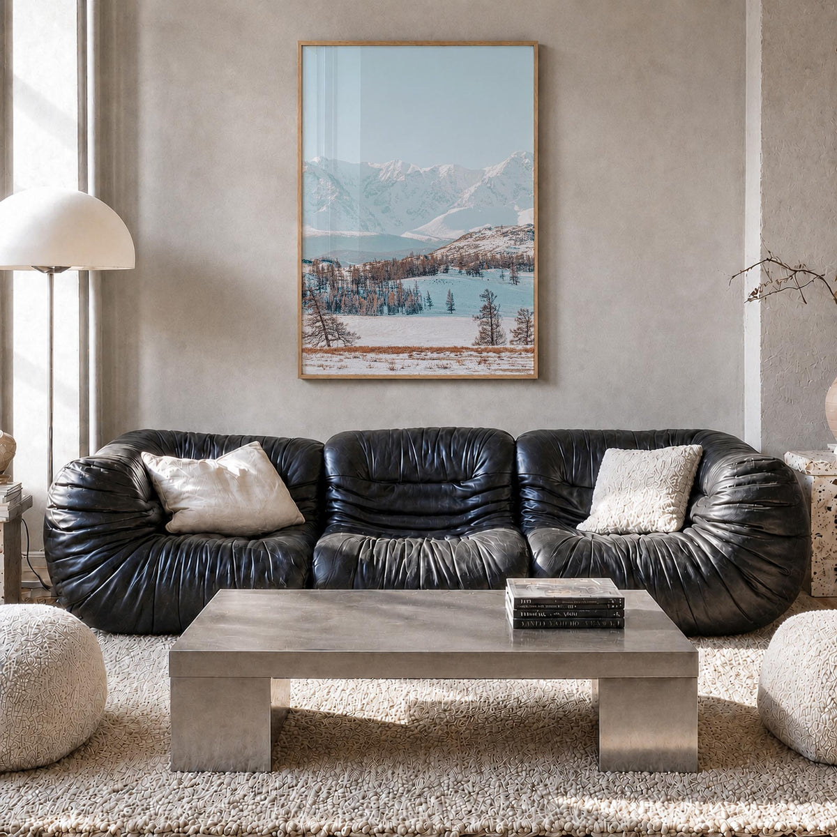Mongolia colorful photo poster of Asia – vertical wall art in natural wood frame, hanging on wall