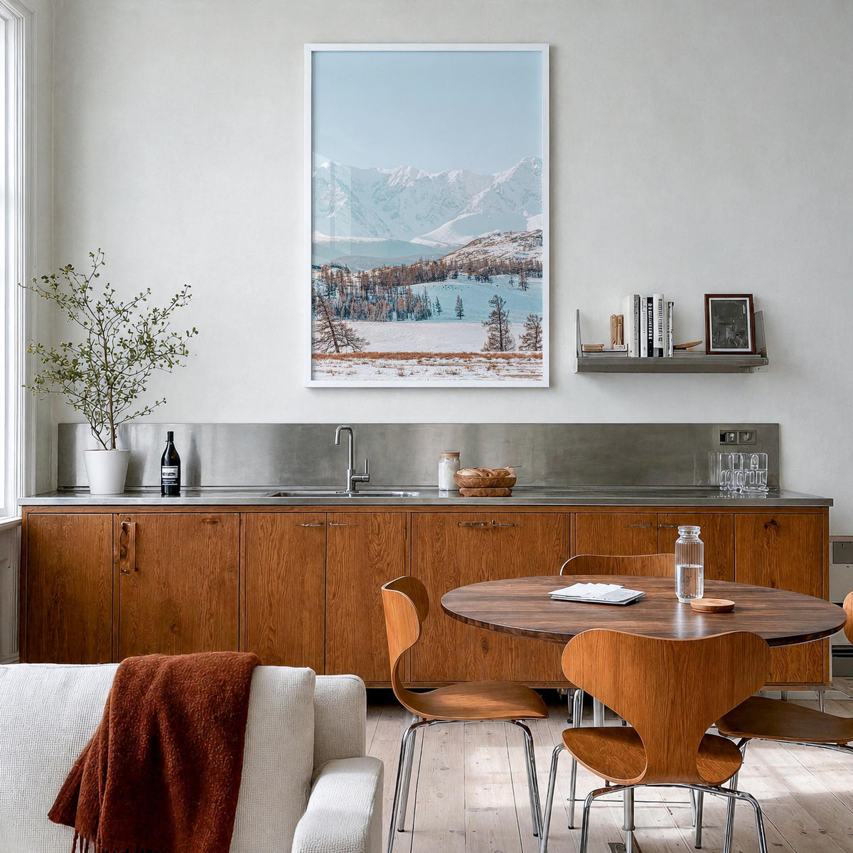 Mongolia colorful photo poster of Asia – vertical wall art in white wood frame, hanging on wall